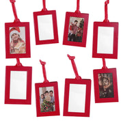 Klikel Picture Frames Ornament - Red Small Hanging Picture Frames - Photo Ornaments for Tree - Set of 8